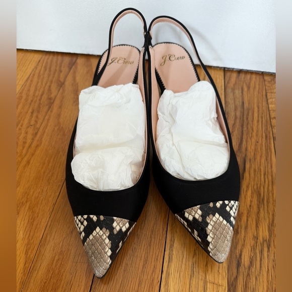 J. Crew Sophia satin slingback pumps with cap toe - Picture 4 of 6